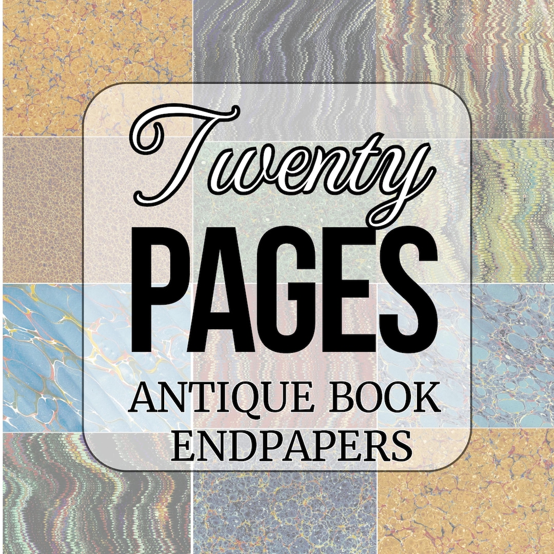 Printable Junk Journal Pages, Vintage Book Endpapers, Digital End Pages ...