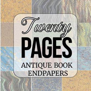 Guardas de libros antiguas, páginas imprimibles para diario creativo, encuadernación de libros (descarga digital)