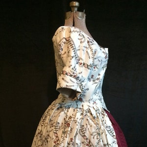 Vestido de chintz hecho a medida para Lisa, siglo XVIII, Robe à l’Anglaise