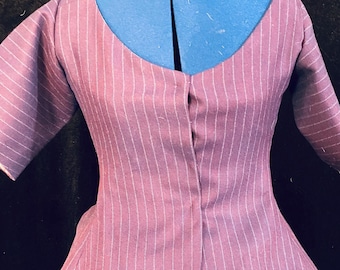 Long Caraco Jacket in wool twill, 18th century, size 10