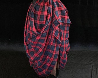 Tartan Highland Skirt in linen, Renaissance Faire