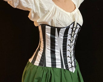 Gothic Striped Underbust Corset, Size 12-14