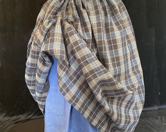 Tartan Highland Skirt in linen, Renaissance Faire