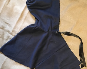 Girl's Blue Wool Cloak, waist length, 18th century, size L