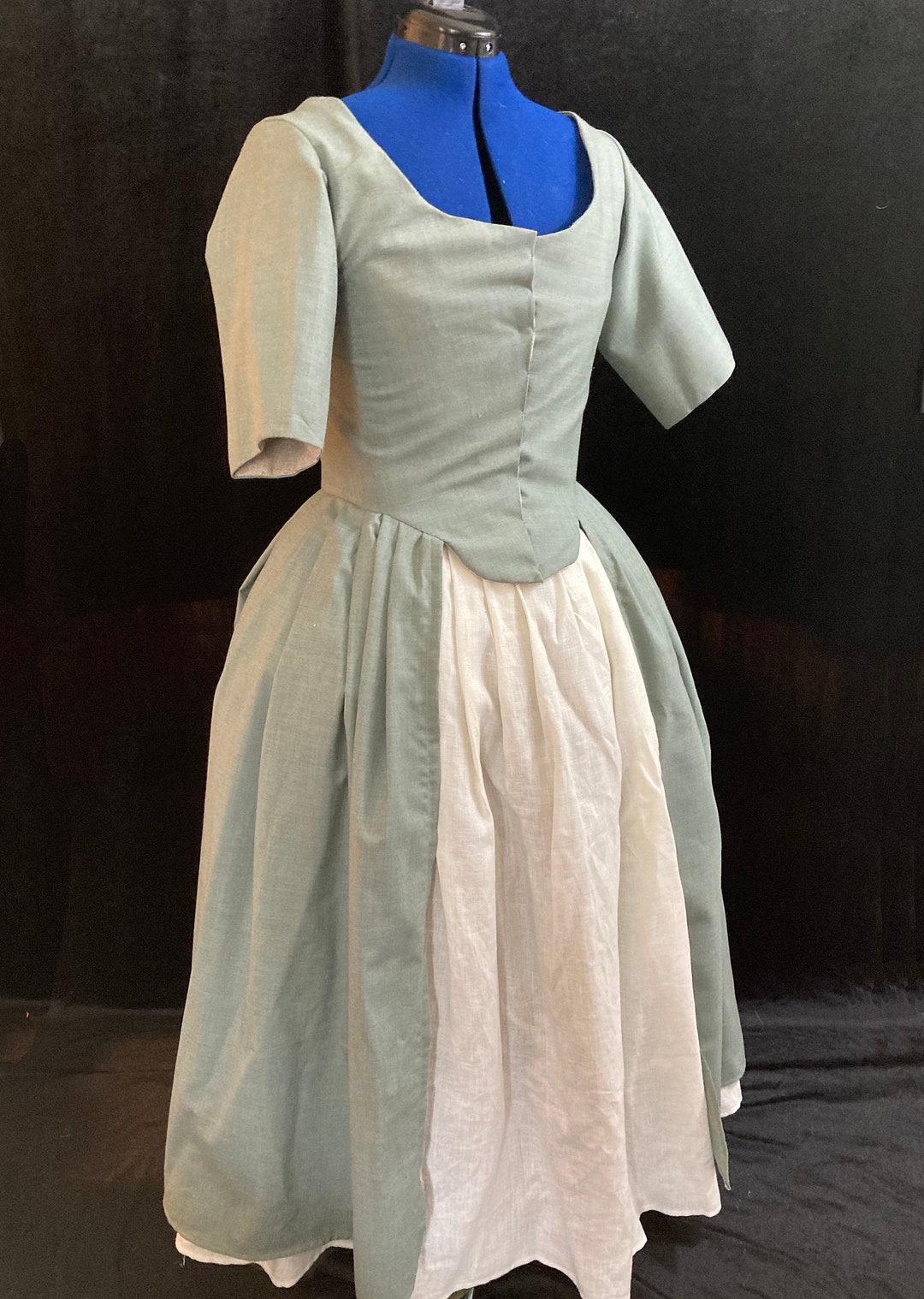 Woman's Wool Dress, Robe L'anglaise, 18th Century, Size 16 Etsy