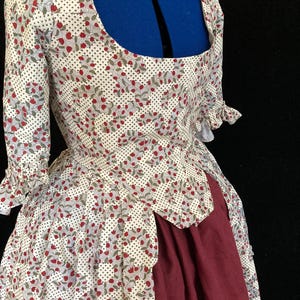 Printed Cotton Dress, Robe A L'Anglaise, 18th Century, size 20