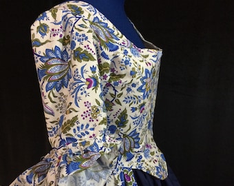 Chintz gown, Robe a L’Anglaise, 18th century, size 16