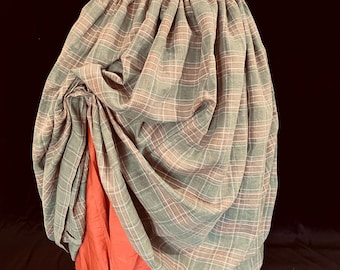 Tartan Highland Skirt in linen, Renaissance Faire