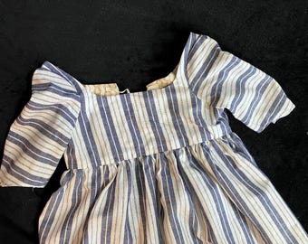 Child's striped Linen Gown, 18th Century, Size 3