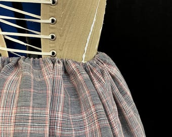 Tartan Highland Skirt in linen, Renaissance Faire