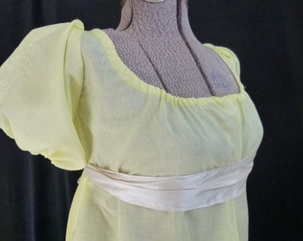 Regency Tea Gown, 1800-1810, Size 6-8