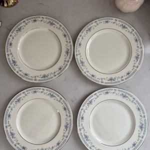 Vintage Minton Belle Meade Pattern Silver RIM 8” Salad Plates Set of 4