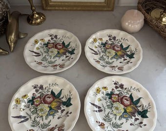vintage Spode Gainsborough (Marlborough) assiettes à salade ou à déjeuner 7 5/8 po., lot de 4