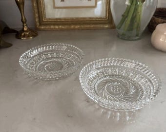 Juego de 2 cuencos de cristal tallado de 5,5 pulgadas, de cristal americano vintage de Fostoria, fabricados en Estados Unidos.