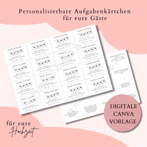 結婚式のゲストのためのカスタマイズ可能なタスクカード
