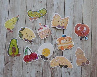 Food Themed Cutie Cuddler Vinyl Stickers