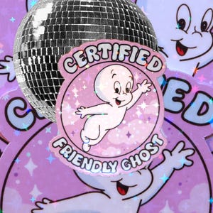Certified Friendly Ghost Vinyl Sticker