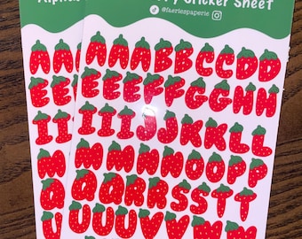 Strawberry Letters Sticker Sheet