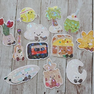 Pegatinas de vinilo con temática variada de "Cutie Cuddler"