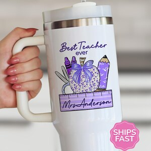 Personalized 40 oz Teacher Tumbler - Teacher Appreciation Gift, Custom Educator Cup