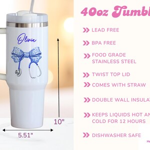 Custom Nurse Tumbler 40oz | Nurse Cups, Gift For Nursing Student image 4