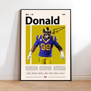 Aaron Donald Poster, LA Rams Poster, Rams Fan Gift, NFL Poster, Sports Poster, Football Poster, NFL Wall Art, Sports Bedroom Posters