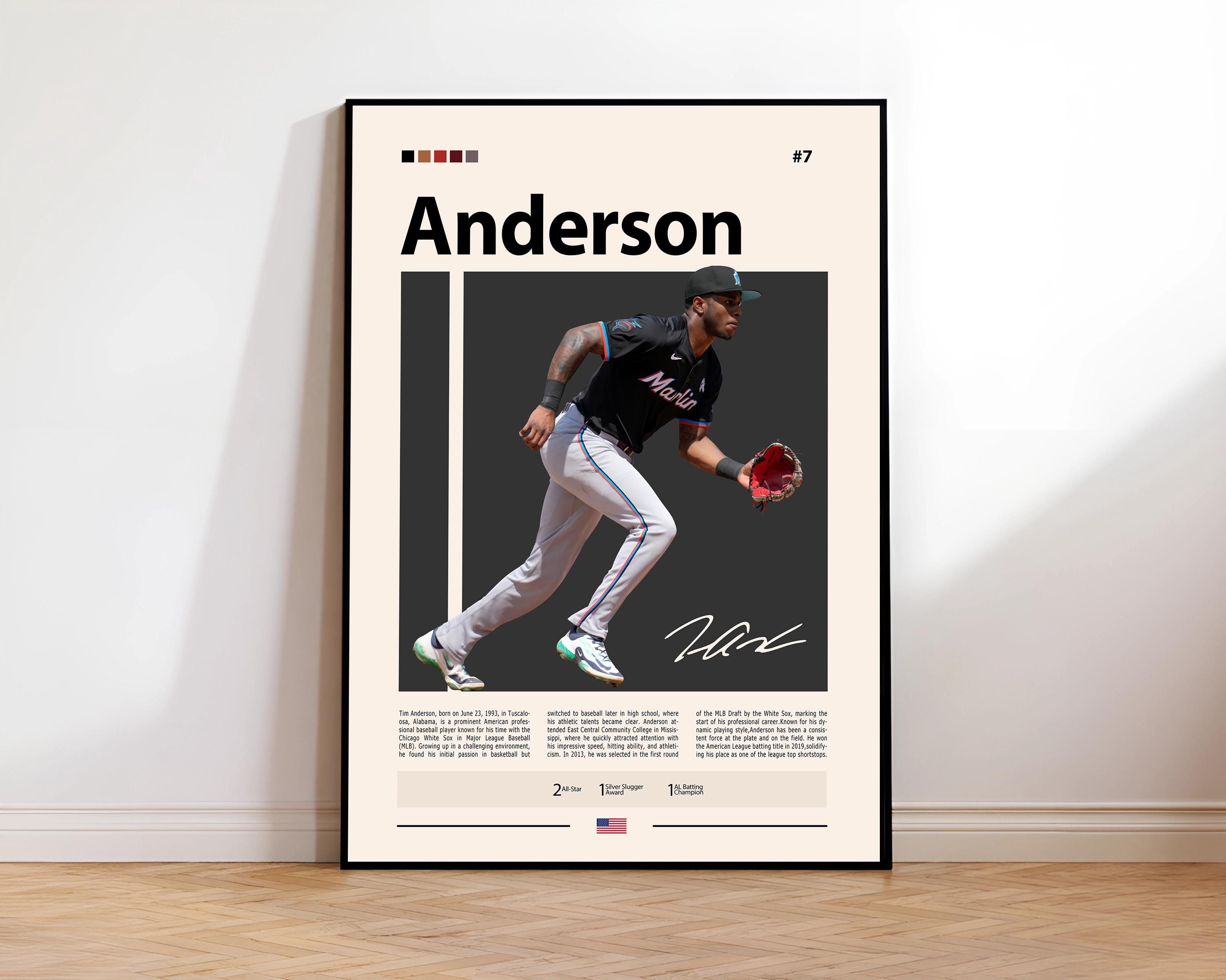 Tim Anderson Plakat, Chicago White Sox Druck, MLB Wandkunst, Baseball Spieler Dekor, White Sox Fan Geschenk, Sport Schlafzimmer, Manneshöhle Druck