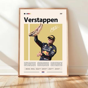 Max Verstappen Poster, Red Bull Racing F1 Wall Art, Formula 1 Champion Print, Motorsport Decor, Digital Download, Sports Bedroom Poster