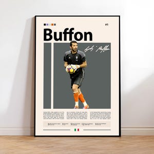 Gianluigi Buffon Poster, Italian Footballer, Soccer Gifts, Sports Poster, Football Player Poster, Soccer Wall Art, Sports Bedroom Posters