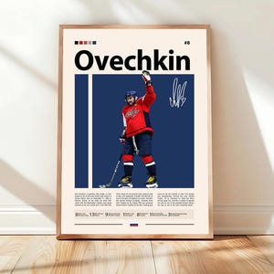 Alexander Ovechkin Poster, Washington Capitals Poster, NHL Poster, Hockey Poster, Sports Poster, Mid-Century Modern, Sports Bedroom Posters