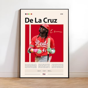 Elly De La Cruz Poster, Cincinnati Reds Print, MLB Wall Art, Baseball Player Decor, Reds Fan Gift, Sports Bedroom, Man Cave Print