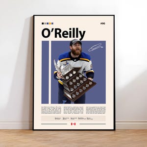 Ryan O&#39;Reilly Poster, Nashville Predators Poster, NHL Poster, Hockey Poster, Sports Poster, Mid-Century Modern, Sports Bedroom Posters