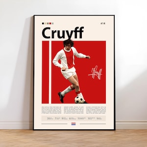 Johan Cruyff Poster, Netherlands Football Print, Barcelona Poster, Sports Poster, Football Poster, Soccer Wall Art, Sports Bedroom Posters