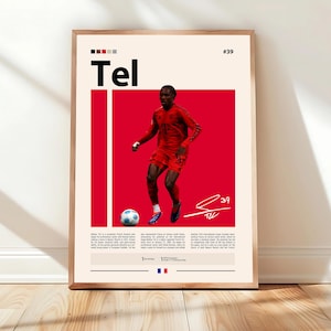 Mathys Tel Poster, Bayern Munich Poster, Soccer Gifts, Sports Poster, Football Player Poster, Soccer Wall Art, Sports Bedroom Posters