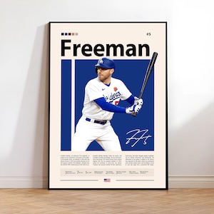 Freddie Freeman Poster, Los Angeles Dodgers Print, MLB Wall Art, Baseball Player Decor, Dodgers Fan Gift, Sports Bedroom, Man Cave Print