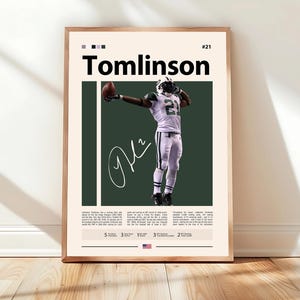LaDainian Tomlinson Poster, San Diego Chargers Print, NFL Poster, Sports Poster, Football Poster, NFL Wall Art, Sports Bedroom Posters