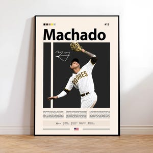 Manny Machado Poster, San Diego Padres, Baseball Prints, Sports Poster, Baseball Player Gift, Baseball Wall Art, Sports Bedroom Posters