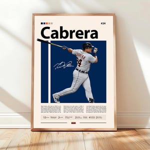 Miguel Cabrera Poster, Detroit Tigers Druck, MLB Wandkunst, Baseball Spieler Dekor, Tigers Fan Geschenk, Sport Schlafzimmer, Manneshöhle Druck