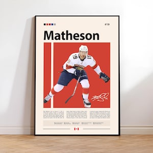 Mike Matheson Poster, Montreal Canadiens Poster, NHL Poster, Hockey Poster, Sports Poster, Mid-Century Modern, Sports Bedroom Posters