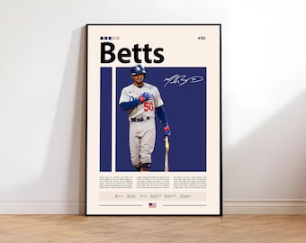 Mookie Betts Poster, Los Angeles Dodgers Poster, Baseball Drucke, Sport Poster, MLB Poster, Baseball Wandkunst, Sport Schlafzimmer Poster