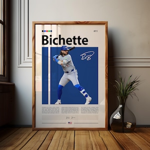 Bo Bichette Poster, Toronto Blue Jays Print, MLB Wall Art, Baseball Player Decor, Blue Jays Fan Gift, Sports Bedroom, Man Cave Print