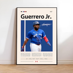Vladimir Guerrero Jr. Poster, Toronto Blue Jays Print, MLB Wall Art, Baseball Player Decor, Blue Jay Fan Gift, Sport Bedroom, Man Cave Print