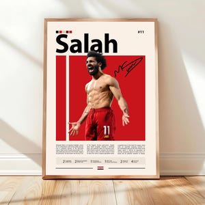 Mohamed Salah Poster, Egypt Poster, Liverpool FC Wall Art, Football Legend Print, Soccer Wall Decor, Digital Download Poster