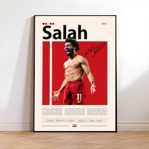 Mohamed Salah Poster, Egypt Poster, Liverpool FC Wall Art, Football Legend Print, Soccer Wall Decor, Digital Download Poster