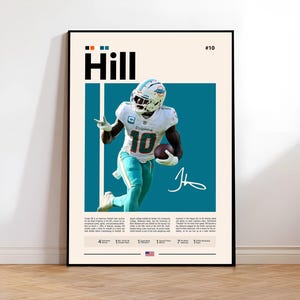 Tyreek Hill Poster, Miami Dolphins Art, NFL Wall Print, Football Player Decor, Dolphins Fan Gift, Sports Room Artwork, Man Cave Decor