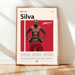 Anderson Silva Poster, UFC Poster, MMA Poster, Boxing Poster, Sports Poster, Mid-Century Modern, Motivational Poster, Sports Bedroom Posters