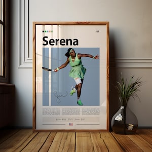 Pôster de Serena Williams, Pôster de Tênis, Pôster Motivacional, Pôster de Esportes, Arte Esportiva Moderna, Presentes de Tênis, Pôster Minimalista, Arte de Tênis