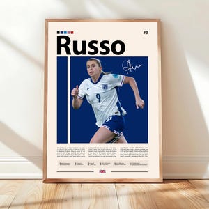 Poster Alessia Russo, Engelse voetballer, poster Arsenal, poster sport, poster voetbalspeler, kunst aan de muur voetbal, posters sportslaapkamer