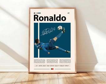 Cristiano Ronaldo Poster, Real Madrid Poster, Soccer Gifts, Sports Poster, Football Poster, Soccer Wall Art, Sports Bedroom Posters
