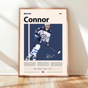 Connor Bedard Poster, Chicago Blackhawks Poster, NHL Poster, Hockey Poster, Sports Poster, Mid-Century Modern, Sports Bedroom Posters
